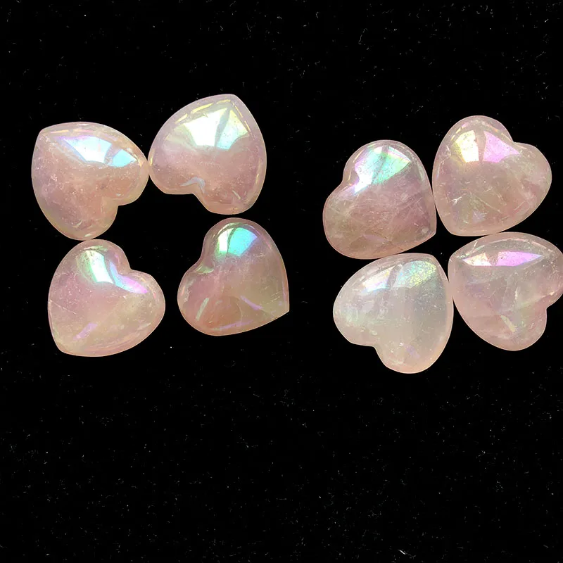 4 5 см натуральный розовый кристалл кварц гальваническое сердце стандартный