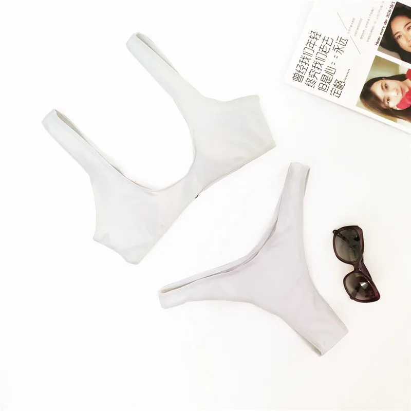 2019 сексуальный передний купальник с застежкой высокая талия бикини набор для