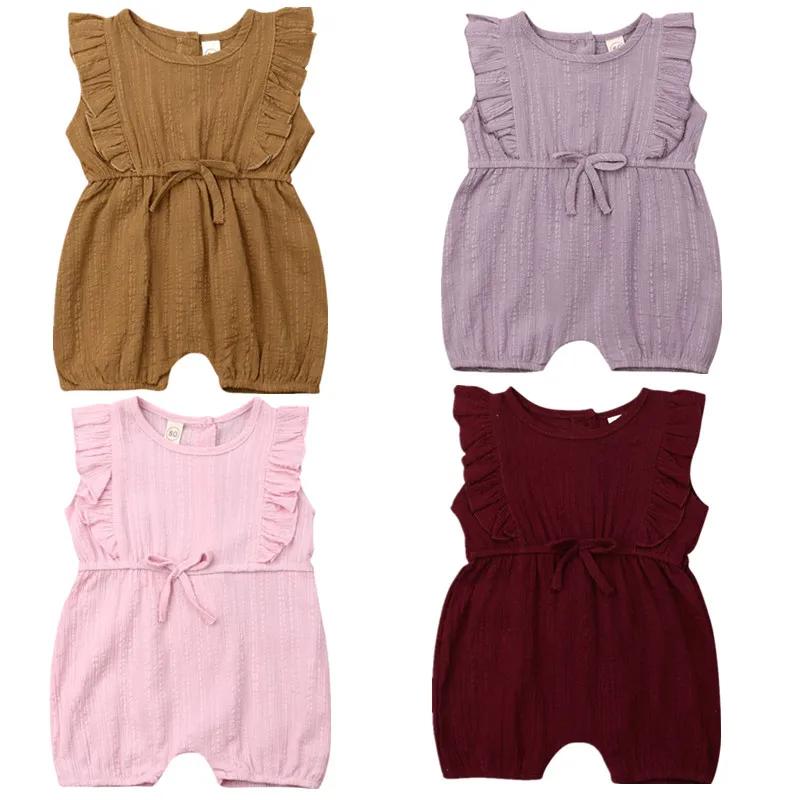 Прочный Комбинезон с оборками для новорожденных девочек комбинезон одежда