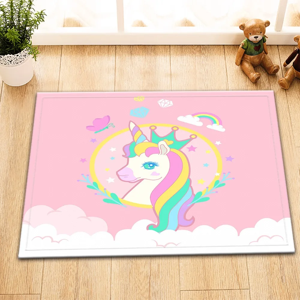 LB Радужный Звездный Единорог голубой коврик для ванной собаки ковер комнаты