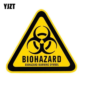 Алюминиевый треугольник, предупреждающий символ биологической опасности, светоотражающие наклейки для автомобиля, YJZT, 12x10,7 см, C1-8124