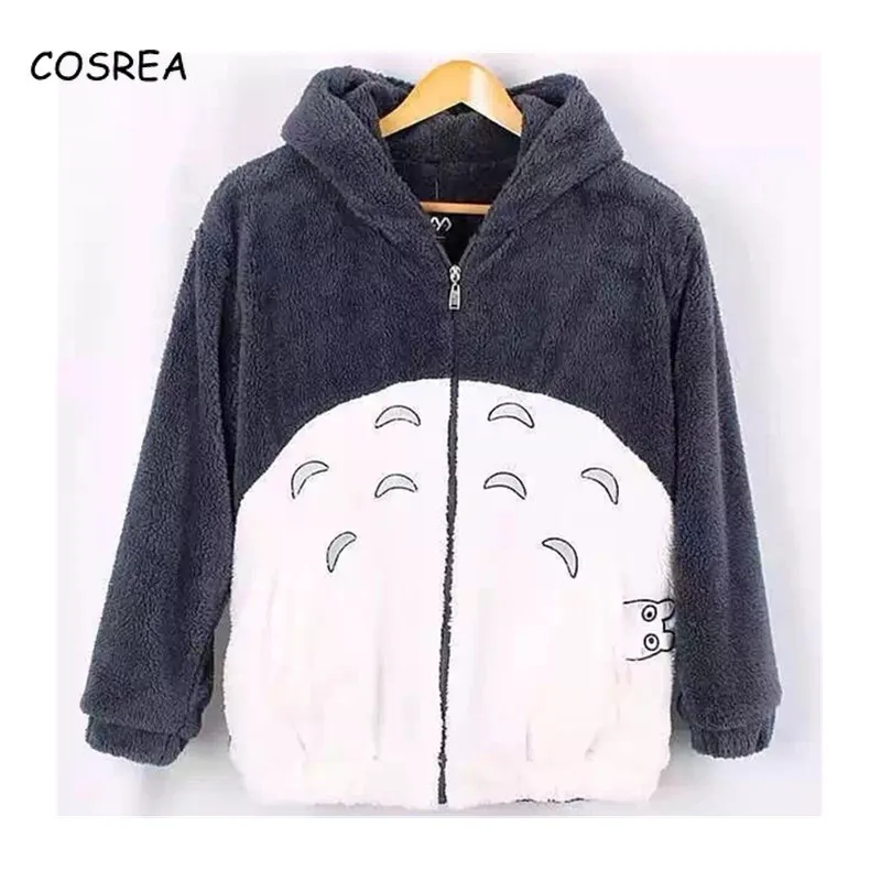 Tonari No Totoro осенне зимняя Толстовка Топы Свитшот пальто Коралловое флисовое с