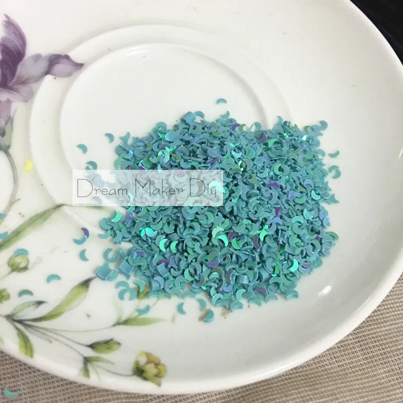 3000 шт 25 г 3 мм Форма Полумесяца ПВХ рассыпчатые блестки с блестками для дизайна