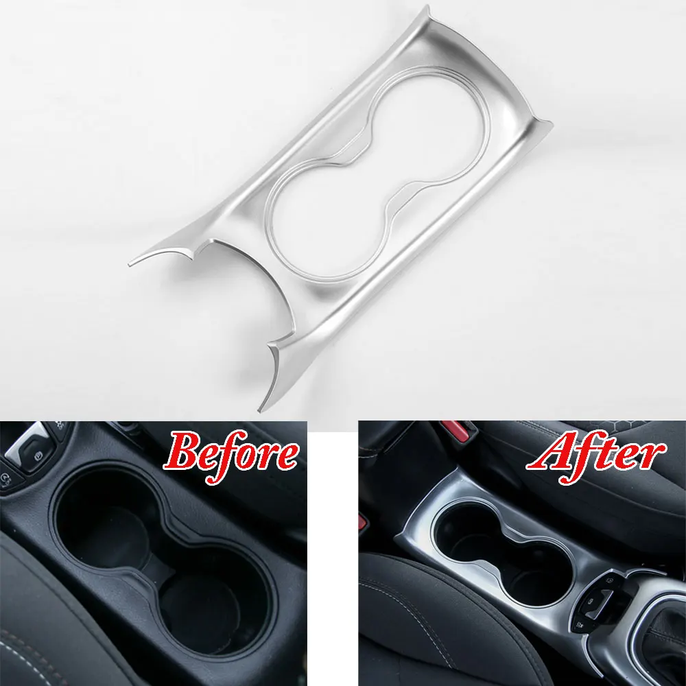 BBQ@FUKA 1pcs New Auto 4 Color Available Interior Water Cup Holder Decoration Cover Trim Fit For Jeep Compass 2017+ Car-Styling
