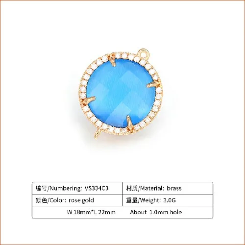 blue ZHUKOU Новые 18x22 мм коннекторы с кристаллами аксессуары для ожерелья ювелирные изделия для изготовления конфет ювелирные изделия фурнитура для украшения Модель: VS334 - Color: blue