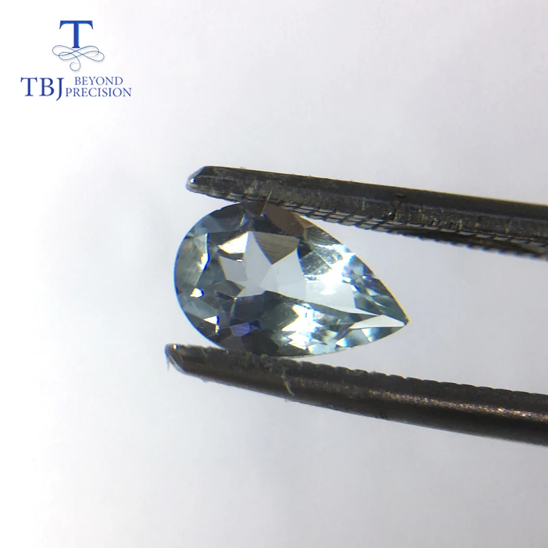 TBJ 100% натуральный хороший цвет Аквамарин жемчужные 5*8 мм 0.7ct натуральные