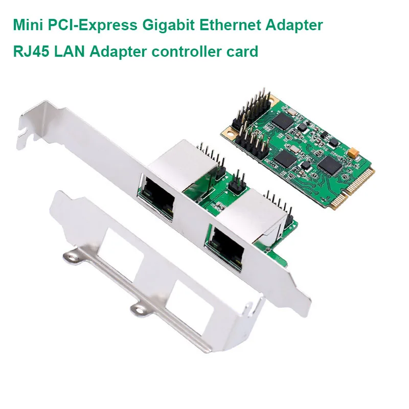 Материнская плата Gigabit Ethernet Mini PCI-Express 2 порта гигабитная ethernet-контроллер карта RJ45
