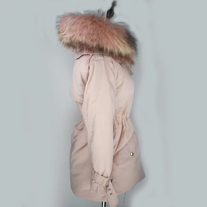 Зимняя куртка женская 2018 бренд большой енот меховой воротник капюшон пальто