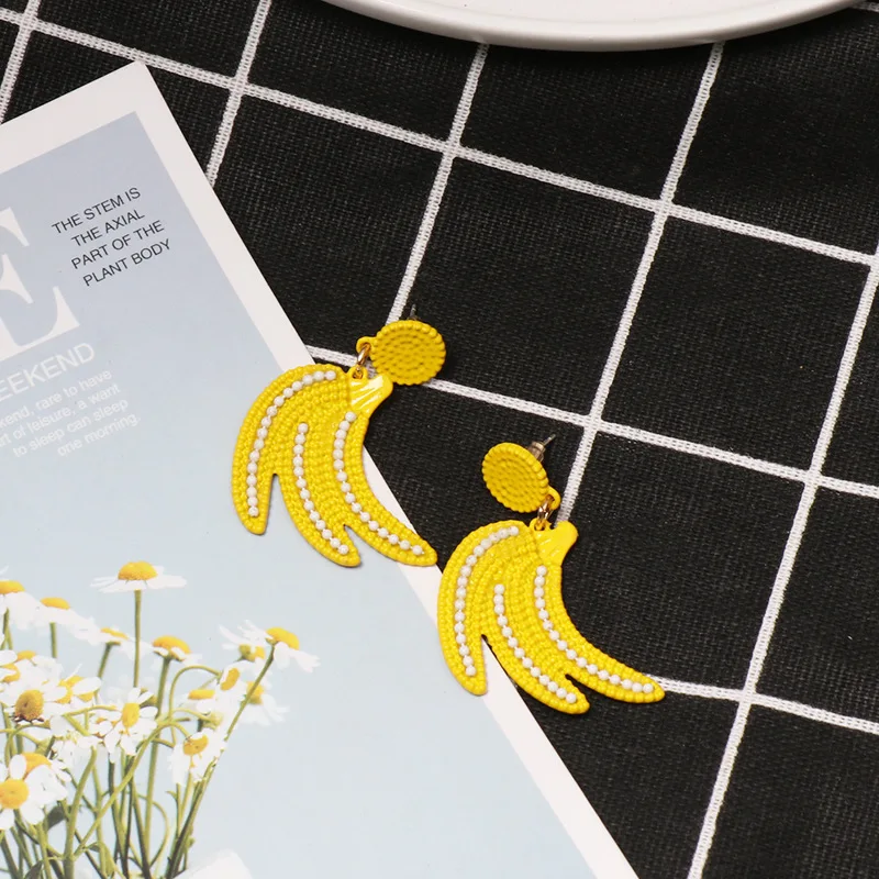 Pomlee Fashion Strawberry Banana Shaped Drop Earrings Women Elegant Fruits Cute Gifts Statement Earring Party Jewelry Wholesale | Украшения