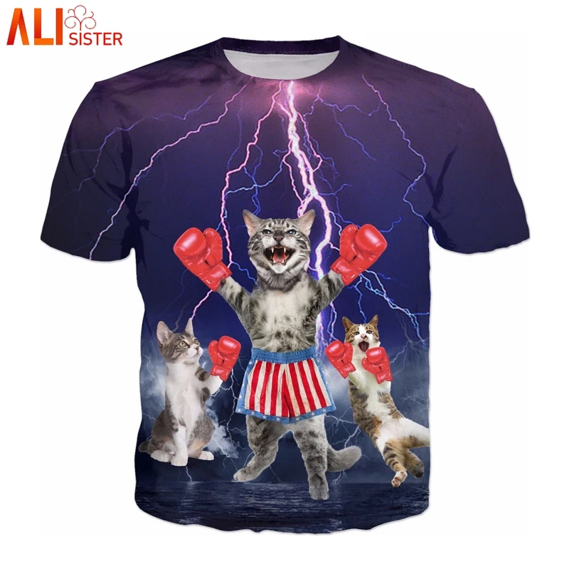 Alisister Boxeo Lightning футболка с проектом героев из мультфильма 3d животных летние топы