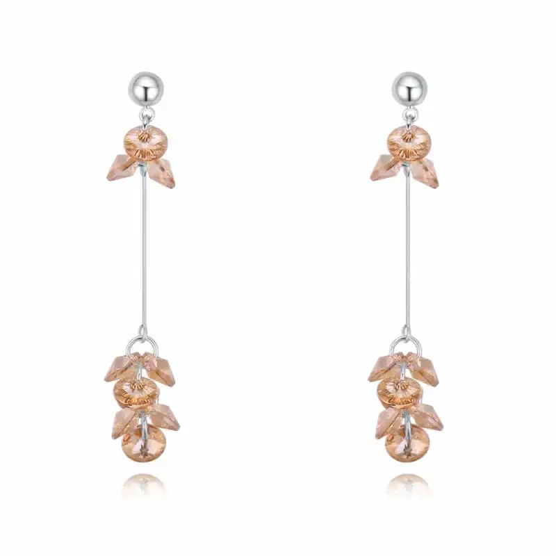 

TRACYSWING Brand Real Austrian Crystals Fashion trendy Dangle Earrings For Women Gift White Gold Color #TW131853