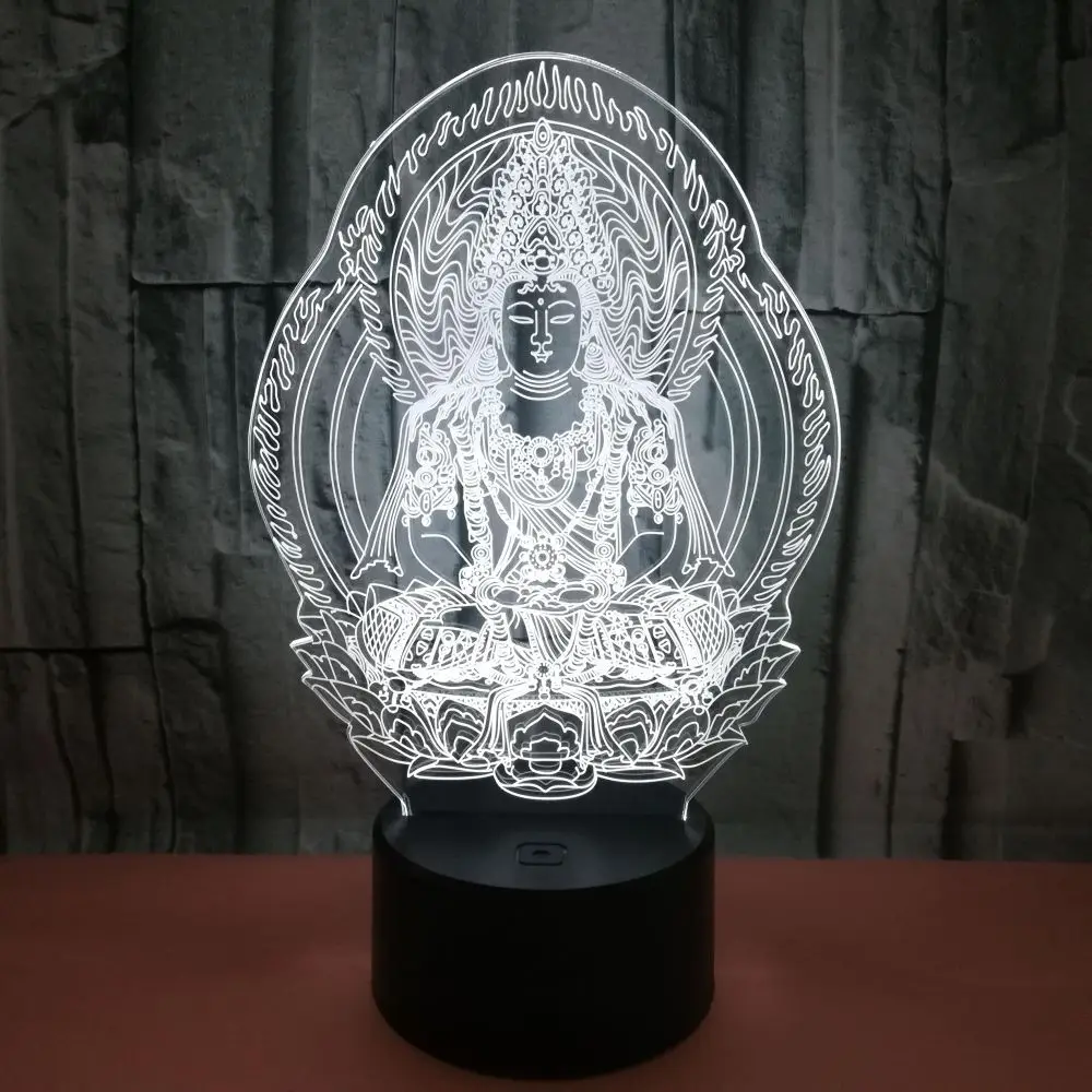 3d креативная маленькая настольная лампа статуя Будды светодиодные украшения