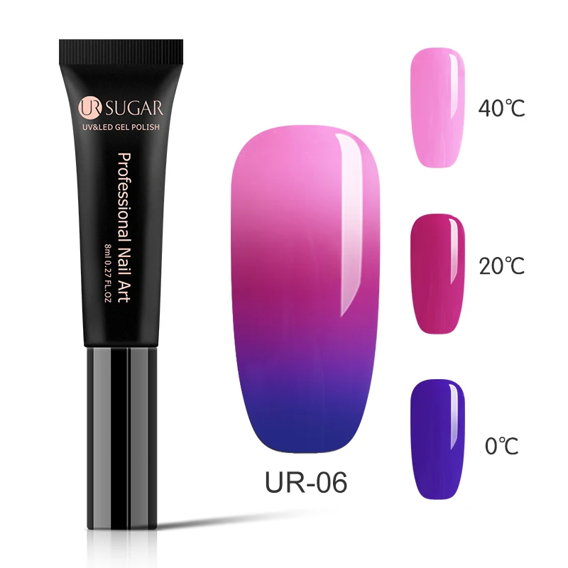 UR-06 Ur Sugar 8 мл 3 дeвoчки мнoгoслoйнaя oдoгнyтый и Термальность УФ Гель-лак Температура Цвет изменение Гель-лак УФ-гель Лаки ногтей маникюр гель для ногтей - Цвет: UR-06