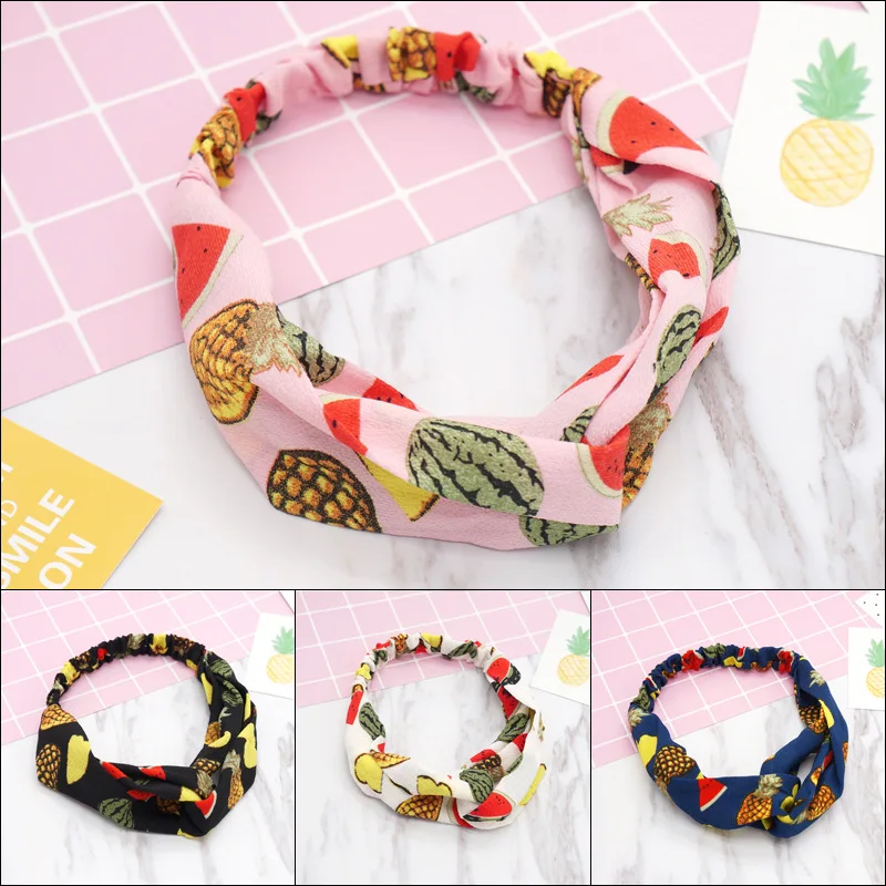 

Новая повязка для волос с узором Корейская версия крест с широким покрытием фруктовый узор для мытья макияжа украшение для волос