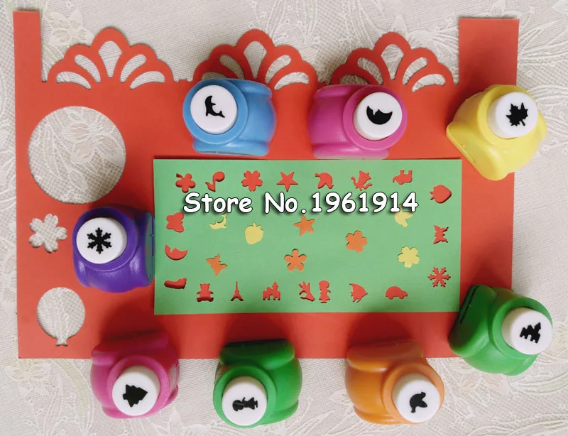 12 PCS Kid Child Mini Printing Paper Hand Shaper Scrapbook Tags Cards Craft DIY Punch Cutter Tool Multi Styles