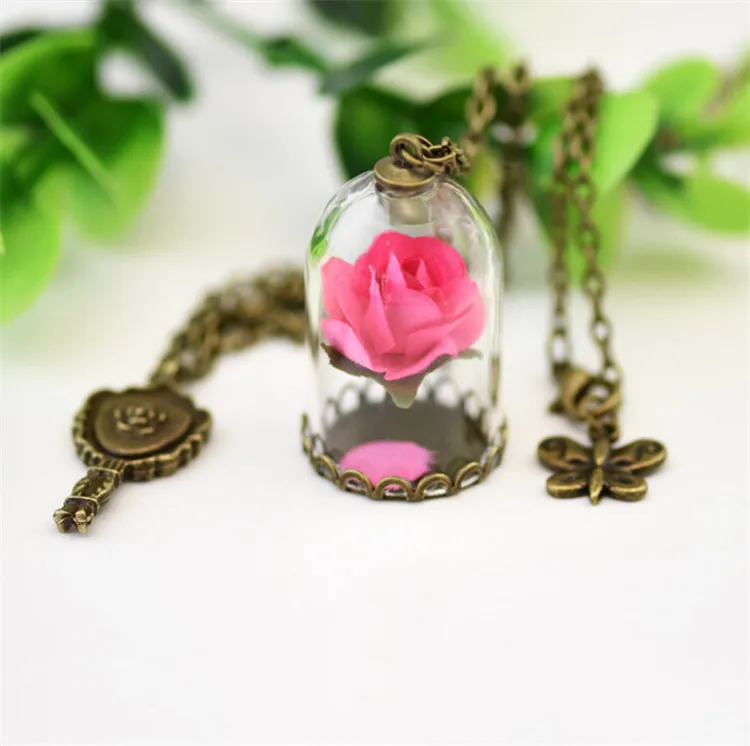 2017 Падение торговый one piece Красавица и чудовище розы в стеклянной бутылке