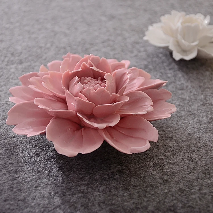Ceramic Cherry &amp peony wall ornaments decoration creative blossoms living room TV background 3D hanging flower decors | Дом и сад