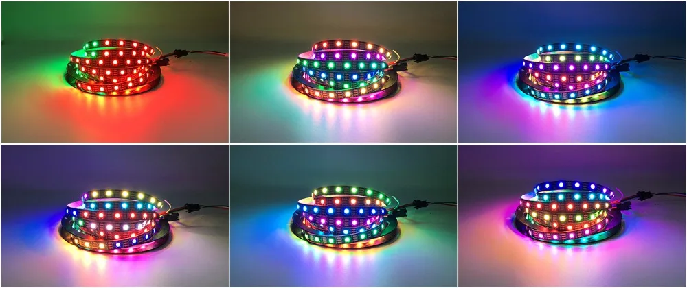 DC5V WS2812B 30/60/144 светодиодов/m Smartled пикселей RGB индивидуально адресуемых светодиодные полосы света черный/белый печатных плат IC WS2812 полосы