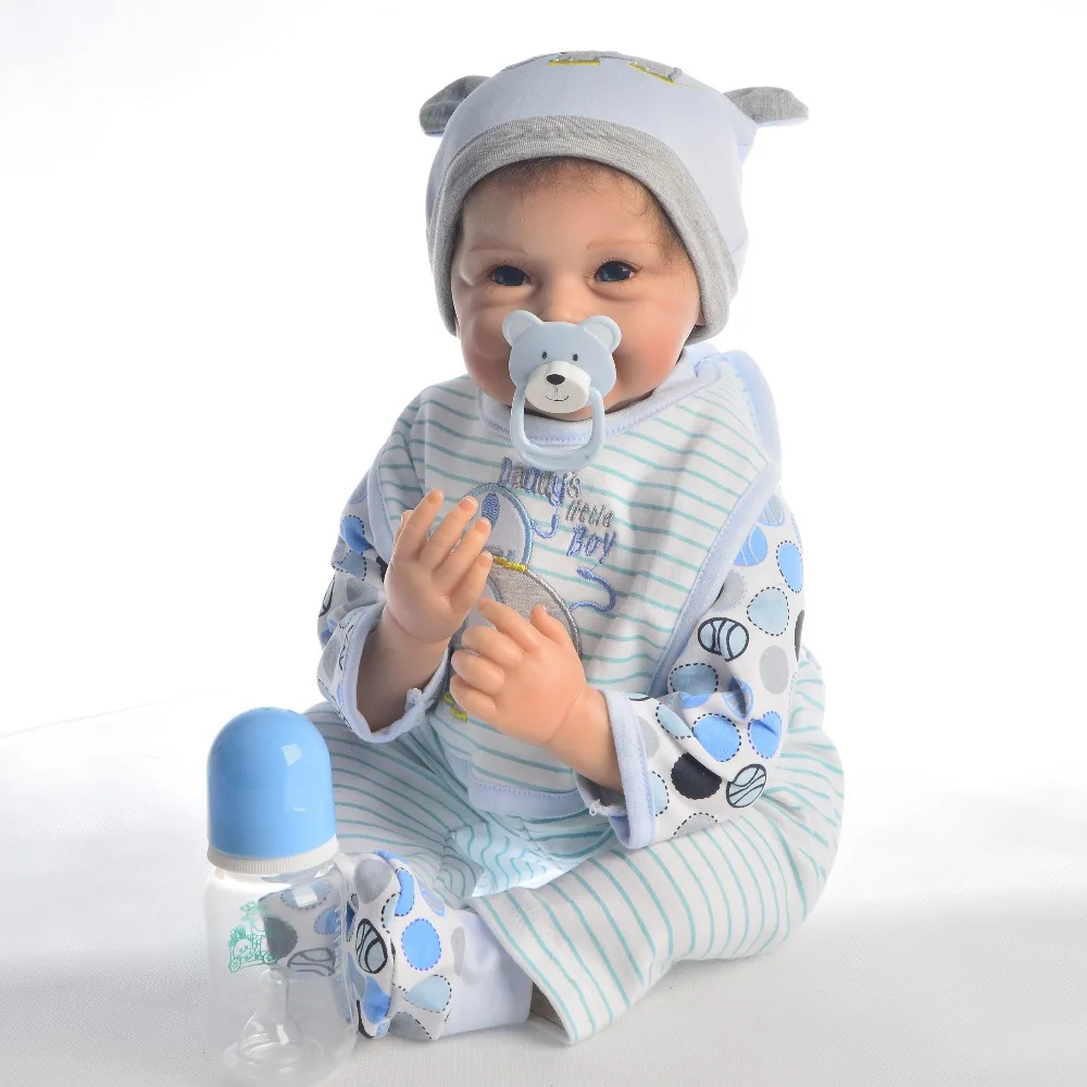 Силиконовые куклы Reborn KEIUMI с забавной улыбкой реалистичные для малышей 55 см