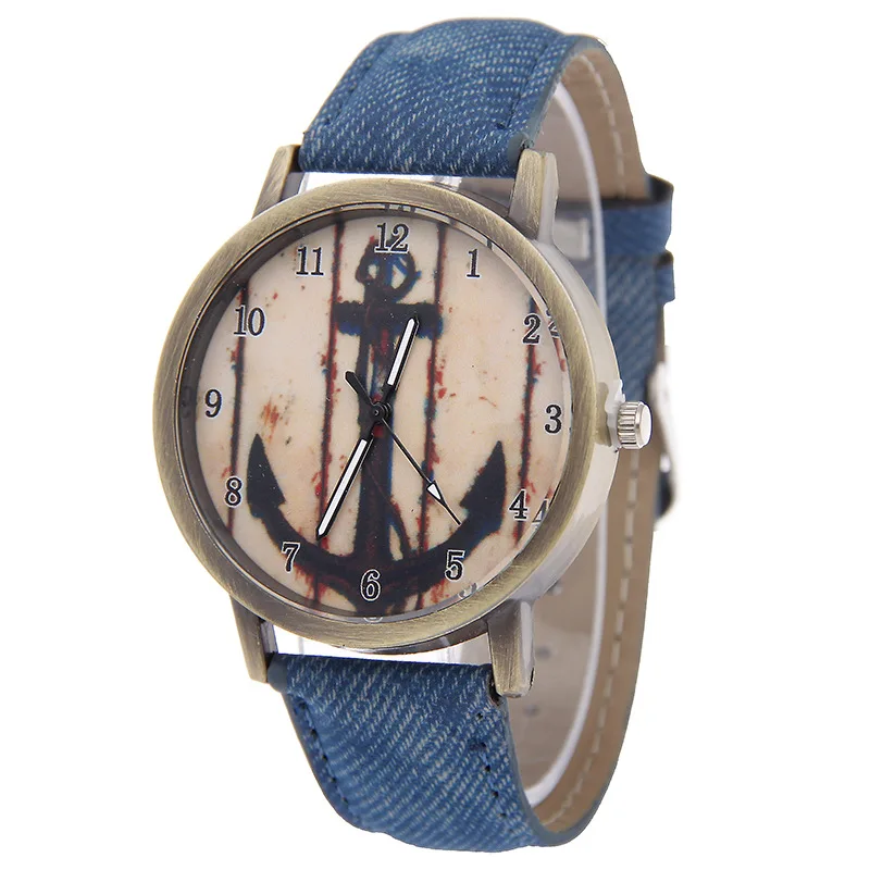 2018 Горячие винтажные часы с матросским принтом якорь женские очаровательные