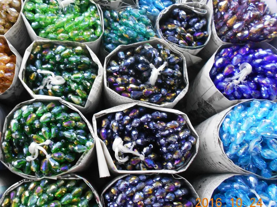 100 шт. цветная слеза хрустальные бусины в форме капли свободные разделители для