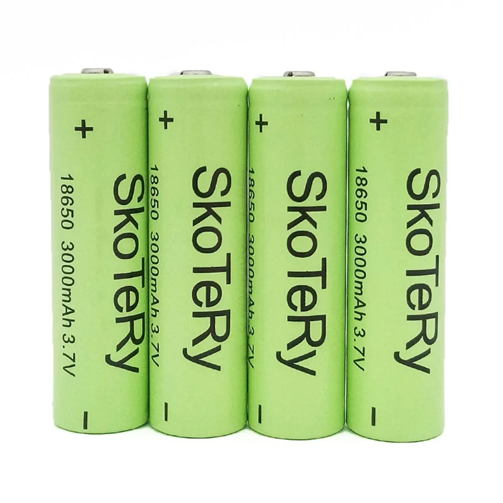 2 шт много SkoTeRy green 18650 3000mAh 3 7 V литий ионные аккумуляторы литиевая батарея Baterias Bateria