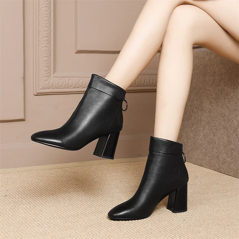 Женские туфли на высоком каблуке FEDONAS элегантные офисные лодочки из натуральной