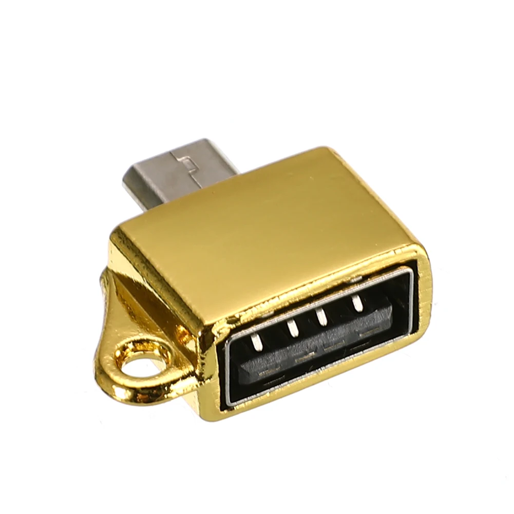 Металлический Micro USB папа к 2 0 Женский Адаптер конвертера OTG с брелоком Аксессуары