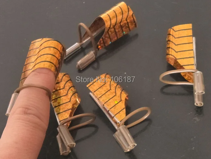 

Golden New -5 pcs dual Golden Color nail form for nail art making C curve DROPSHIPPING