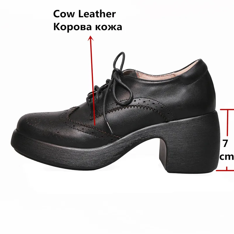 Женские туфли-лодочки на квадратном каблуке FEDONAS винтажные Туфли-броги из