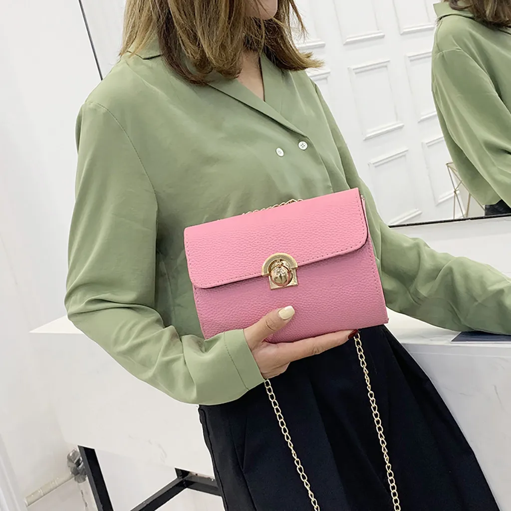 Женская джокер простая дикая Soild сумка мессенджер на цепочке модная плечо