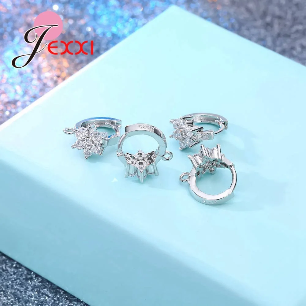 Женские серьги из серебра 925 пробы с фианитом|Ювелирная фурнитура и компоненты| |