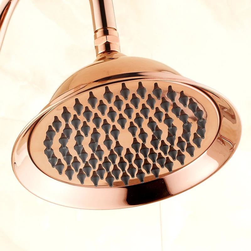 Pollock all-copper shower faucet bath suite Continental rose gold with lift | Дом и сад