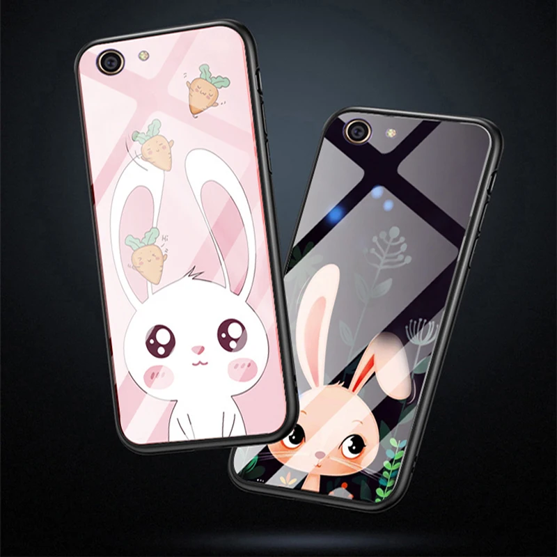 Милый мультфильм закаленное Стекло задняя крышка для OPPO R9S плюс Защитные чехлы