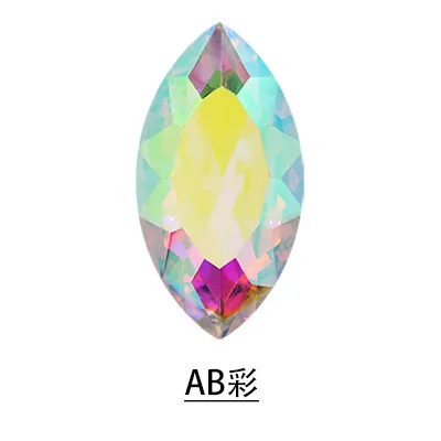 Crystal AB 23 Цвета Заводская распродажа конский глаз остроконечные Стразы Высокого Качества Стеклянные Свободные Стразы, камень для дизайна ногтей Diy аксессуары для одежды - Цвет: Crystal AB