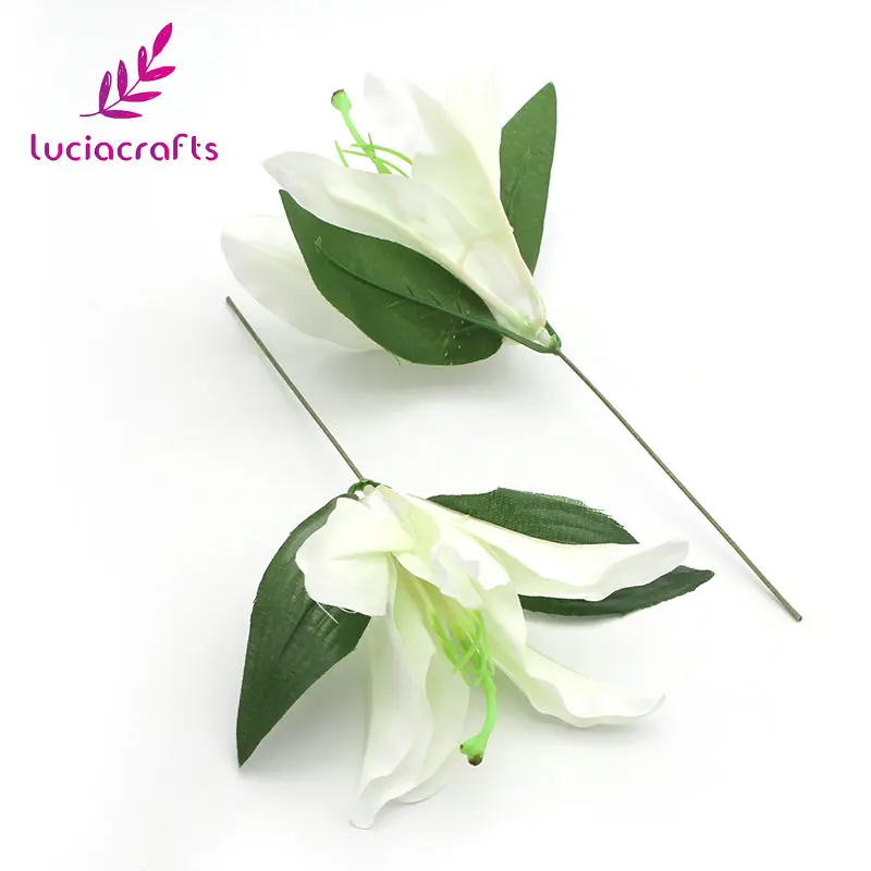 Распродажа! Lucia crafts 3 шт./лот 17 см белый розовый имитация цветка лилии для