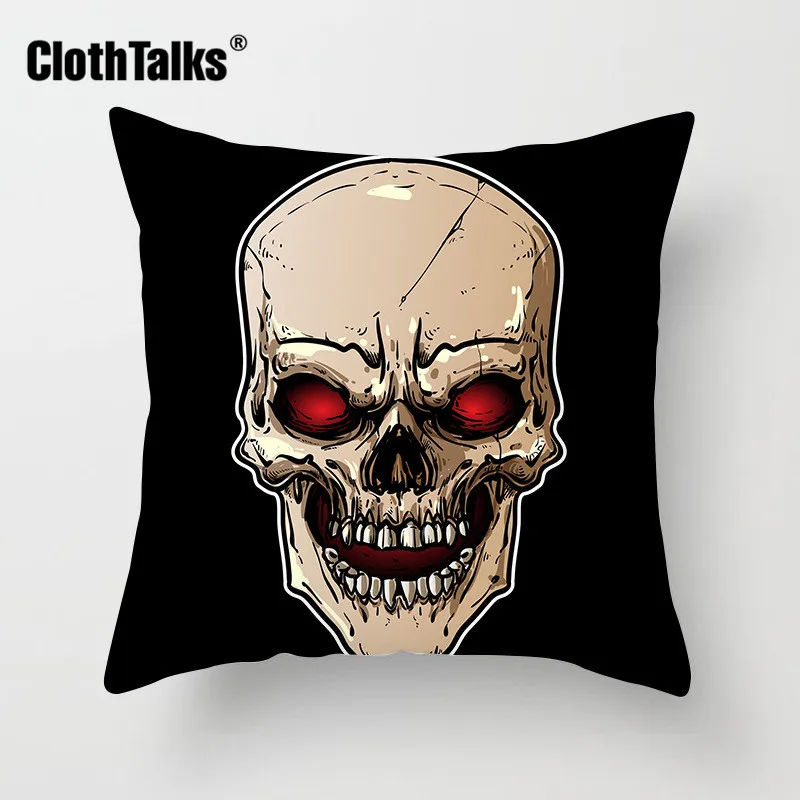 Clothtalks черный череп полиэстер качалка панк Дары смерти дома декоративные подушки