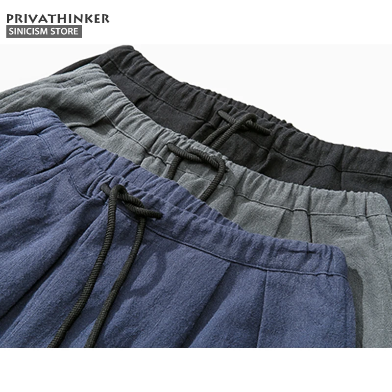 Sinicism/размер магазина плюс 5XL хлопковые льняные шаровары Мужские штаны для бега