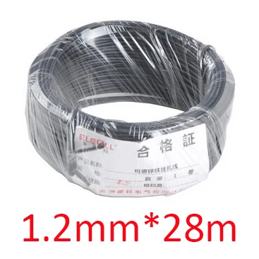 1.2mm 28m black 0,45 мм(dim)* 100 м 0,75 мм* 50 m 1,2 мм* 28 м 0,9 мм* 40 м electrogalvanizing железная проволока для вязки арматуры кабельные стяжки - Цвет: 1.2mm 28m black