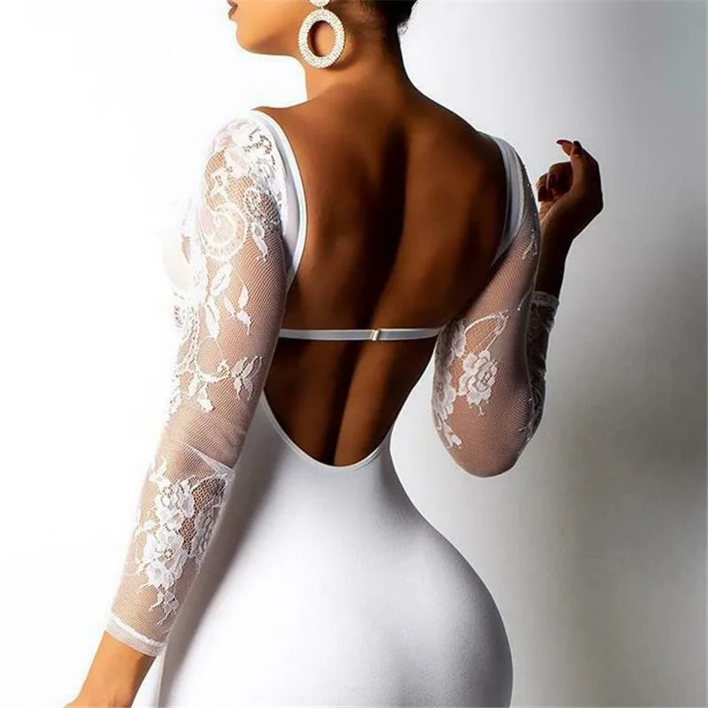 Сексуальное женское платье кружевное Клубное без рукавов вечерние облегающие