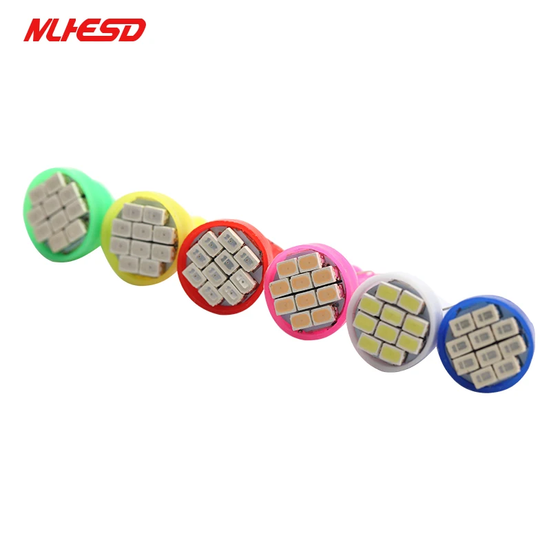 

100PCS T10 LED Car Parking Light 10SMD LED Auto Reading Lamp W5W 501 168 10SMD 10 LEDS License Plate Lights Wedge Tail Side Bulb