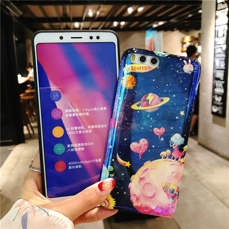 Чехол из ТПУ с изображением космоса для xiaomi redim note 7 mi 9 8 se A2, чехол, Модный мягкий силиконовый чехол для телефона с рисунком blue ray