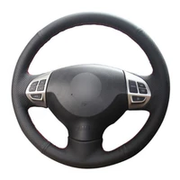 top leather steering wheel hand stitch on wrap cover for mitsubishi lancer ex outlander asx pajero sport