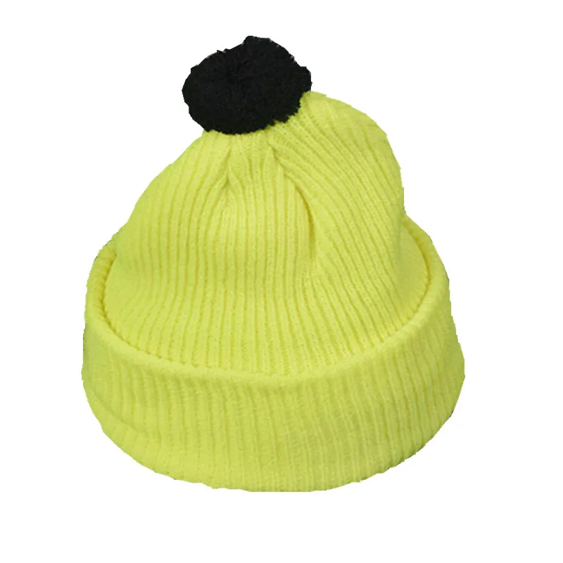 Новая детская шапка вязаные милые шапки в стиле Джокера ярких цветов с шариками