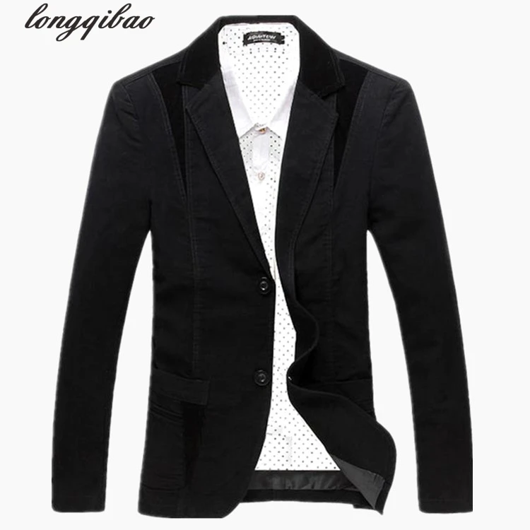 Мужской повседневный костюм корейский Тонкий однобортный хлопковый большого