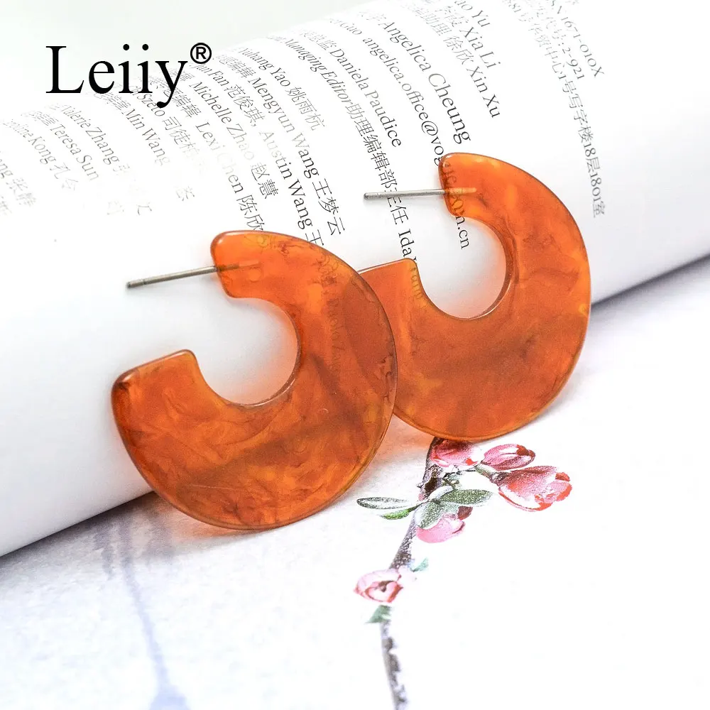 Leiiy 3 colors Trendy Simple Resin Earrings Fashion Women Stud Korean Jewelry Boucle D Oreille Pendientes | Украшения и