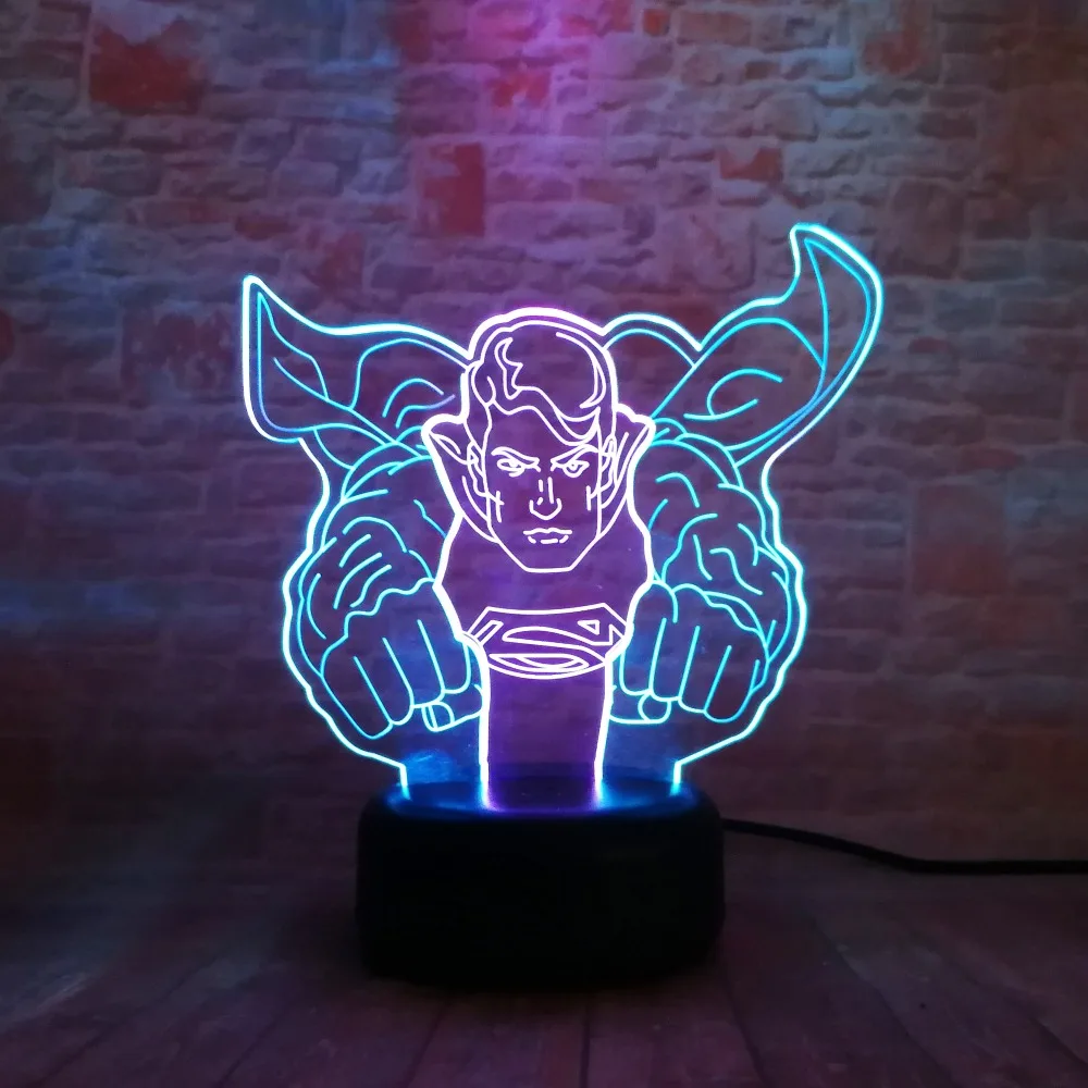 Супергерой Летающий Лига Справедливости фигурка Супермена 3D LED IR Touch 7 смешанный