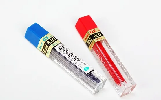 

Pentel color mechanical pencil leads 0.5mm blue or red 5pcs/lot