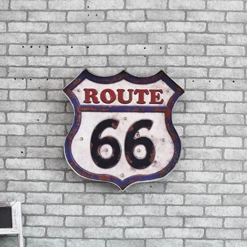 Американский Route 66 светодиодный неоновая лампа винтажные металлические жестяные