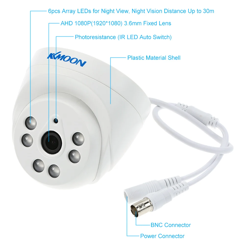 KKmoon 1080P 2.0MP купольная AHD камера наблюдения аналоговая CCTV безопасности для